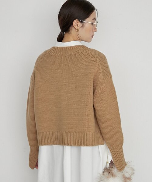 LOUNGEDRESS(ラウンジドレス)の「《イージーケア/セットアップ可》ヤクウール Vニット(ニット/セーター・レディース・グレー/レッド/ネイビー/キャメル・FREE)」の22枚目の写真