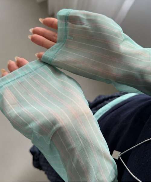 Vipoa(ヴィポア)の「stripe sheer tops(Tシャツ/カットソー・レディース・ブルー/グリーン・FREE)」の7枚目の写真