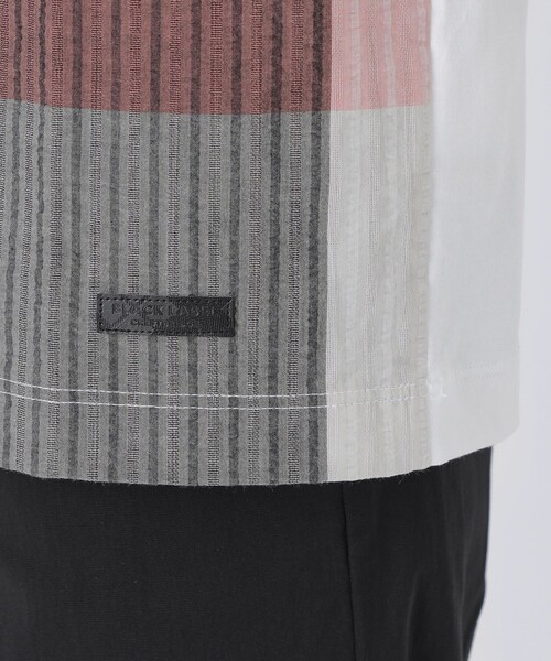 BLACK LABEL CRESTBRIDGE（ブラックレーベル・クレストブリッジ）の「パネルパナマサッカーチェックTシャツ（Tシャツ/カットソー・メンズ・オフホワイト/ブラック・XL/L/M）」の10枚目の写真