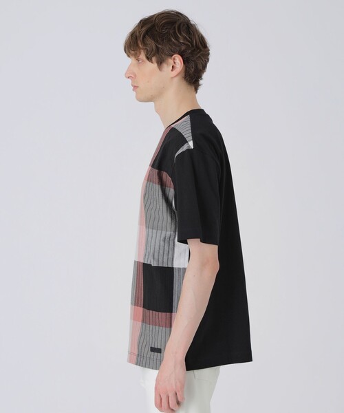 BLACK LABEL CRESTBRIDGE（ブラックレーベル・クレストブリッジ）の「パネルパナマサッカーチェックTシャツ（Tシャツ/カットソー・メンズ・オフホワイト/ブラック・XL/L/M）」の7枚目の写真