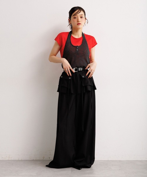 RAGEBLUE（レイジブルー）の「2SET/バイカラーホルターネックレイヤードトップス（Tシャツ/カットソー・レディース・グリーン系/ブルー系/レッド系・FREE）」の18枚目の写真