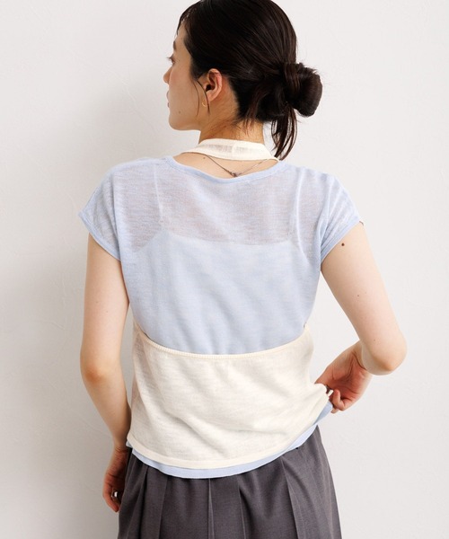 RAGEBLUE（レイジブルー）の「2SET/バイカラーホルターネックレイヤードトップス（Tシャツ/カットソー・レディース・グリーン系/ブルー系/レッド系・FREE）」の13枚目の写真