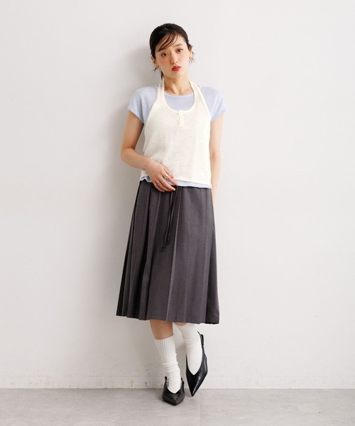 RAGEBLUE（レイジブルー）の「2SET/バイカラーホルターネックレイヤードトップス（Tシャツ/カットソー・レディース・グリーン系/ブルー系/レッド系・FREE）」の14枚目の写真