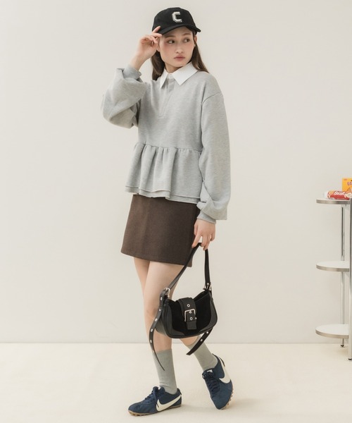 HEILIS(ヘイリス)の「ベルトミニショルダーバッグ / ショルダーバッグ レディース ミニバッグ ハンドバッグ 2WAY フェイクスウェード 合皮 配色 ベルトデザイン 斜め掛け 肩掛け 韓国 春服 秋服 冬服(ハンドバッグ・レディース・キャメル/ブラウン/ブラック・FREE)」の20枚目の写真