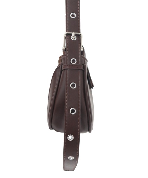 HEILIS(ヘイリス)の「ベルトミニショルダーバッグ / ショルダーバッグ レディース ミニバッグ ハンドバッグ 2WAY フェイクスウェード 合皮 配色 ベルトデザイン 斜め掛け 肩掛け 韓国 春服 秋服 冬服(ハンドバッグ・レディース・キャメル/ブラウン/ブラック・FREE)」の10枚目の写真