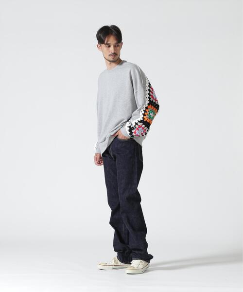 DISCOVERED(ディスカバード)の「DISCOVERED(ディスカバード)別注CROCHET SLEEVE SWEAT(UNISEX)(スウェット・メンズ・ブラック/その他24/グレー・3/1)」の4枚目の写真