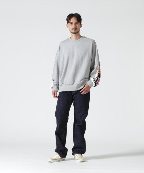 DISCOVERED(ディスカバード)の「DISCOVERED(ディスカバード)別注CROCHET SLEEVE SWEAT(UNISEX)(スウェット・メンズ・ブラック/その他24/グレー・3/1)」の5枚目の写真