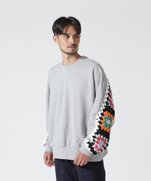 DISCOVERED(ディスカバード)の「DISCOVERED(ディスカバード)別注CROCHET SLEEVE SWEAT(UNISEX)(スウェット・メンズ・ブラック/その他24/グレー・3/1)」の7枚目の写真