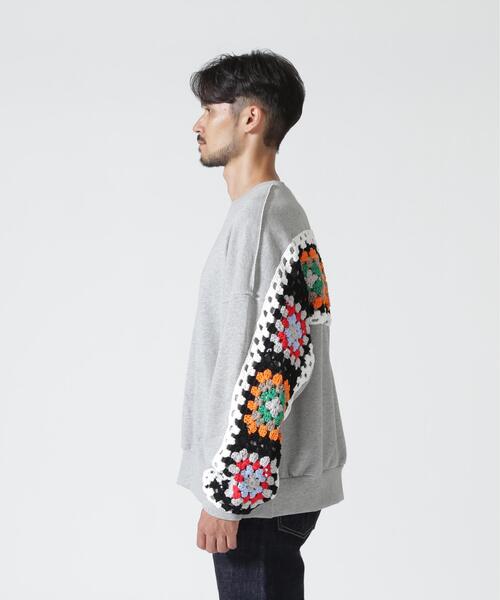 DISCOVERED(ディスカバード)の「DISCOVERED(ディスカバード)別注CROCHET SLEEVE SWEAT(UNISEX)(スウェット・メンズ・ブラック/その他24/グレー・3/1)」の8枚目の写真