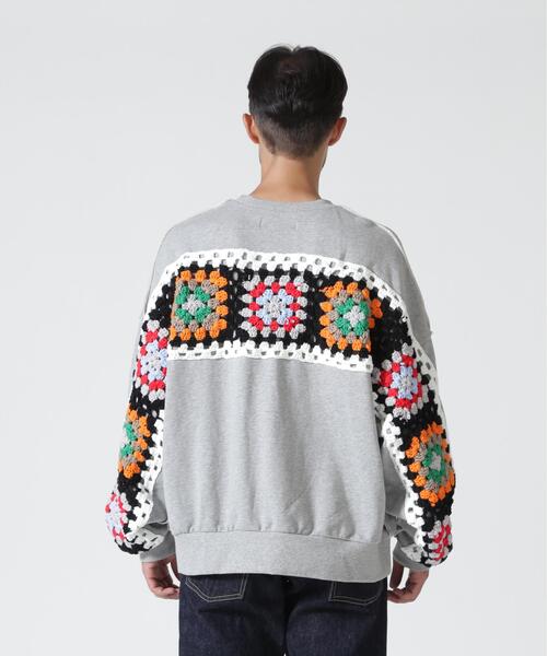 DISCOVERED(ディスカバード)の「DISCOVERED(ディスカバード)別注CROCHET SLEEVE SWEAT(UNISEX)(スウェット・メンズ・ブラック/その他24/グレー・3/1)」の9枚目の写真