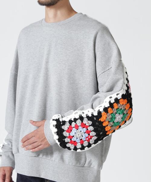 DISCOVERED(ディスカバード)の「DISCOVERED(ディスカバード)別注CROCHET SLEEVE SWEAT(UNISEX)(スウェット・メンズ・ブラック/その他24/グレー・3/1)」の12枚目の写真