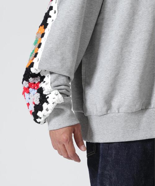 DISCOVERED(ディスカバード)の「DISCOVERED(ディスカバード)別注CROCHET SLEEVE SWEAT(UNISEX)(スウェット・メンズ・ブラック/その他24/グレー・3/1)」の13枚目の写真