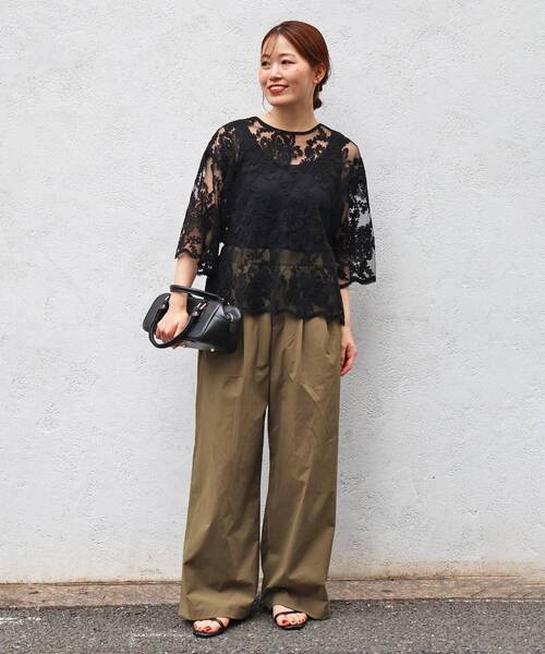 le.coeur blanc(ルクールブラン)の「【撥水・UV】2タックパンツ(その他パンツ・レディース・カーキオリーブ/ブラック/ベージュ・38/36)」の16枚目の写真