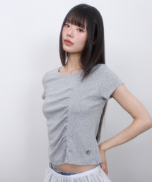 ドットシャーリング半袖TシャツGREY