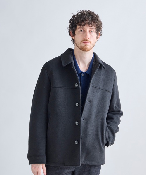 MEN'S BIGI(メンズビギ)の「モールジャカードシアー衿付きニットカーディガン(カーディガン/ボレロ・メンズ・ブルー/ブラウン系その他/ブラック・01/02/03)」の6枚目の写真