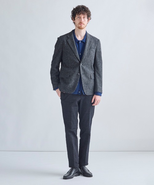 MEN'S BIGI(メンズビギ)の「モールジャカードシアー衿付きニットカーディガン(カーディガン/ボレロ・メンズ・ブルー/ブラウン系その他/ブラック・01/02/03)」の8枚目の写真