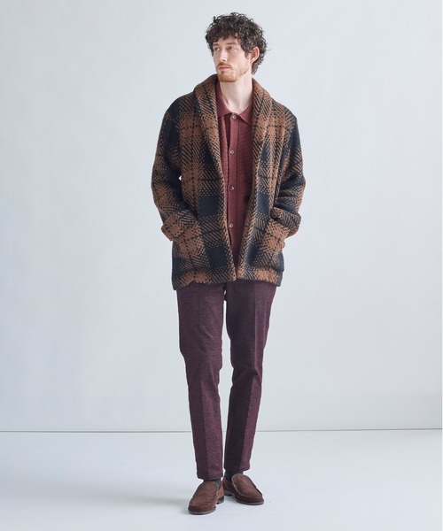 MEN'S BIGI(メンズビギ)の「モールジャカードシアー衿付きニットカーディガン(カーディガン/ボレロ・メンズ・ブルー/ブラウン系その他/ブラック・01/02/03)」の10枚目の写真