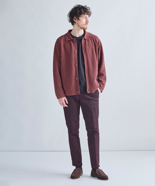 MEN'S BIGI(メンズビギ)の「モールジャカードシアー衿付きニットカーディガン(カーディガン/ボレロ・メンズ・ブルー/ブラウン系その他/ブラック・01/02/03)」の9枚目の写真