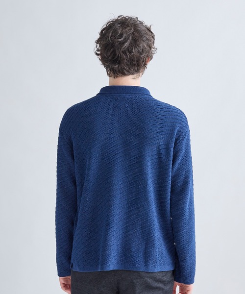 MEN'S BIGI(メンズビギ)の「モールジャカードシアー衿付きニットカーディガン(カーディガン/ボレロ・メンズ・ブルー/ブラウン系その他/ブラック・01/02/03)」の5枚目の写真