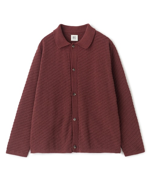 MEN'S BIGI(メンズビギ)の「モールジャカードシアー衿付きニットカーディガン(カーディガン/ボレロ・メンズ・ブルー/ブラウン系その他/ブラック・01/02/03)」の12枚目の写真