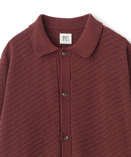MEN'S BIGI(メンズビギ)の「モールジャカードシアー衿付きニットカーディガン(カーディガン/ボレロ・メンズ・ブルー/ブラウン系その他/ブラック・01/02/03)」の15枚目の写真