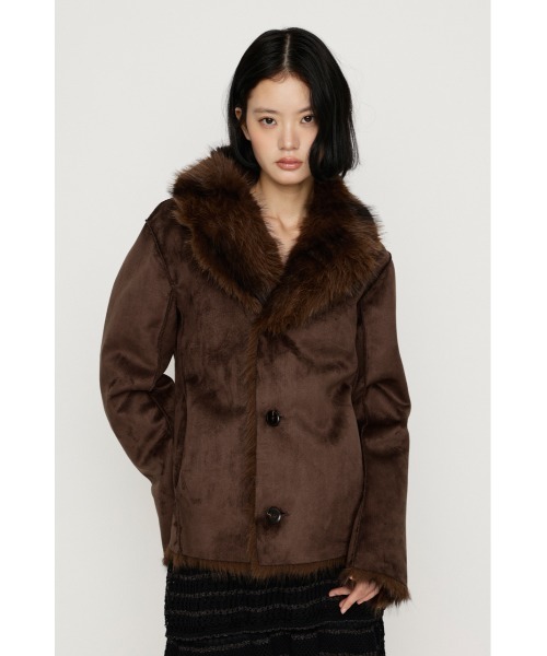 SLY(スライ)の「【AW PRE ORDER 第2弾】2WAY ANIMAL F/FUR SHORT JK 2ウェイアニマルフェイクファーショートジャケット 秋服 冬服 ファーコート リバーシブル(ブルゾン・レディース・ブラウン/アイボリー/マルチ・FREE)」の15枚目の写真