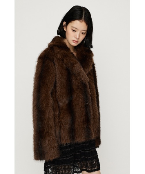 SLY(スライ)の「【AW PRE ORDER 第2弾】2WAY ANIMAL F/FUR SHORT JK 2ウェイアニマルフェイクファーショートジャケット 秋服 冬服 ファーコート リバーシブル(ブルゾン・レディース・ブラウン/アイボリー/マルチ・FREE)」の16枚目の写真