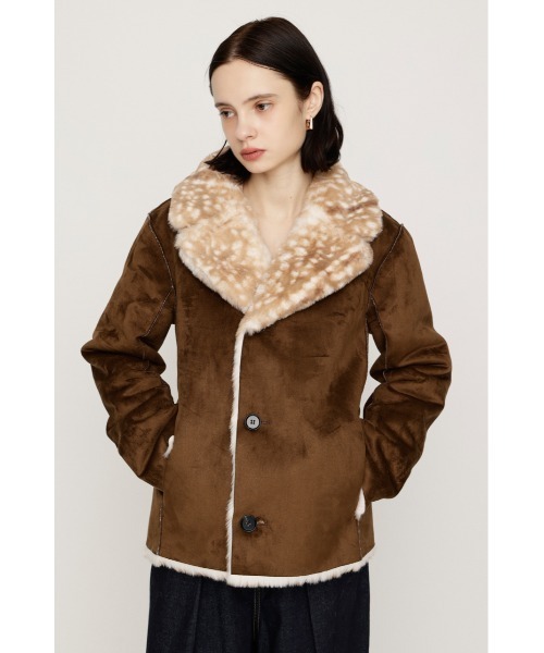 SLY(スライ)の「【AW PRE ORDER 第2弾】2WAY ANIMAL F/FUR SHORT JK 2ウェイアニマルフェイクファーショートジャケット 秋服 冬服 ファーコート リバーシブル(ブルゾン・レディース・ブラウン/アイボリー/マルチ・FREE)」の5枚目の写真