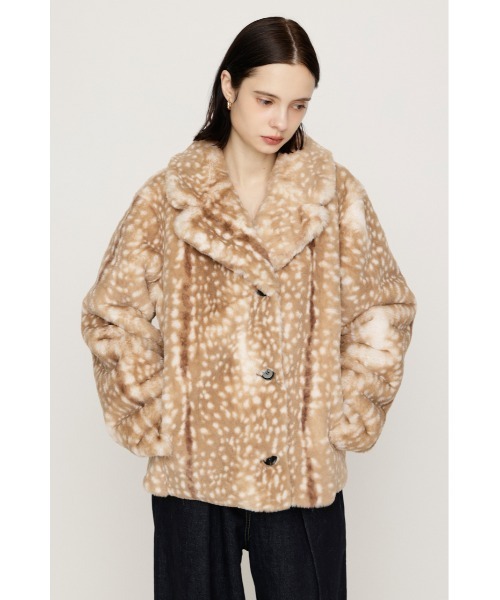 SLY(スライ)の「【AW PRE ORDER 第2弾】2WAY ANIMAL F/FUR SHORT JK 2ウェイアニマルフェイクファーショートジャケット 秋服 冬服 ファーコート リバーシブル(ブルゾン・レディース・ブラウン/アイボリー/マルチ・FREE)」の9枚目の写真