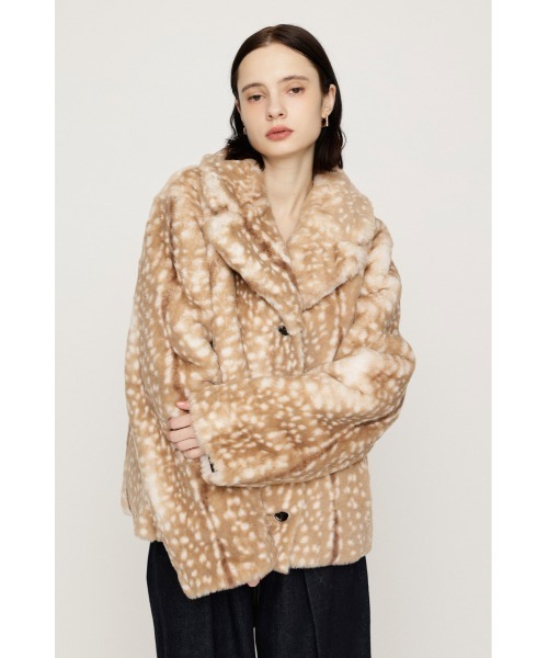 SLY(スライ)の「【AW PRE ORDER 第2弾】2WAY ANIMAL F/FUR SHORT JK 2ウェイアニマルフェイクファーショートジャケット 秋服 冬服 ファーコート リバーシブル(ブルゾン・レディース・ブラウン/アイボリー/マルチ・FREE)」の10枚目の写真