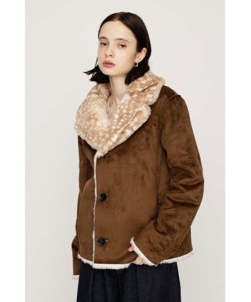 SLY(スライ)の「【AW PRE ORDER 第2弾】2WAY ANIMAL F/FUR SHORT JK 2ウェイアニマルフェイクファーショートジャケット 秋服 冬服 ファーコート リバーシブル(ブルゾン・レディース・ブラウン/アイボリー/マルチ・FREE)」の11枚目の写真