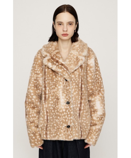 SLY(スライ)の「【AW PRE ORDER 第2弾】2WAY ANIMAL F/FUR SHORT JK 2ウェイアニマルフェイクファーショートジャケット 秋服 冬服 ファーコート リバーシブル(ブルゾン・レディース・ブラウン/アイボリー/マルチ・FREE)」の12枚目の写真