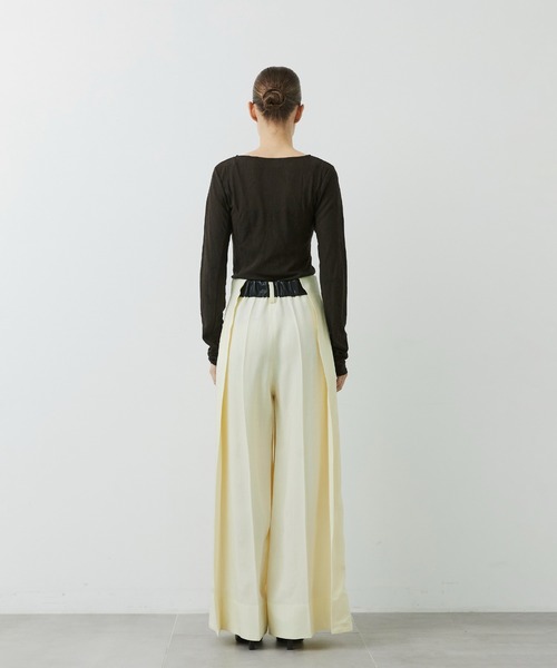 CITY TOKYO(シティトウキョウ)の「【CITY TOKYO/シティートウキョウ】Viscose Twill Flare Trousers/ヴィスコースフレアスラックス(スラックス・レディース・ブラック/ブラウン/オフホワイト・1/2)」の8枚目の写真