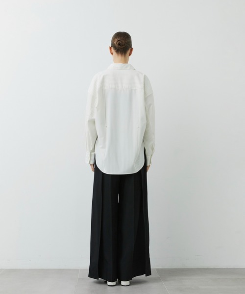 CITY TOKYO(シティトウキョウ)の「【CITY TOKYO/シティートウキョウ】Viscose Twill Flare Trousers/ヴィスコースフレアスラックス(スラックス・レディース・ブラック/ブラウン/オフホワイト・1/2)」の21枚目の写真