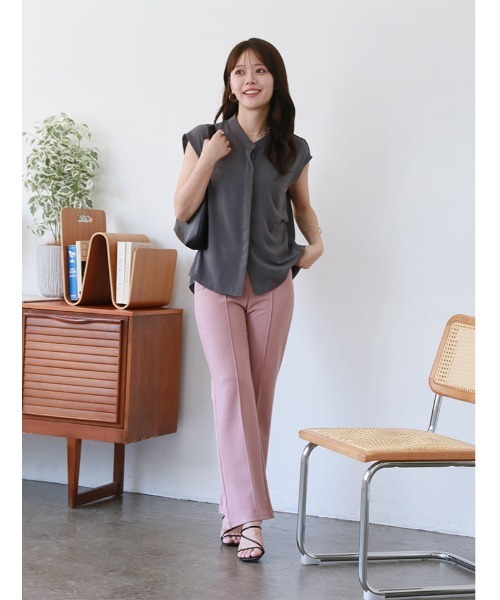 fifth(フィフス)の「【SETUP対応】マットポンチセミフレアパンツ(その他パンツ・レディース・ブラウン/ピンク・M)」の7枚目の写真