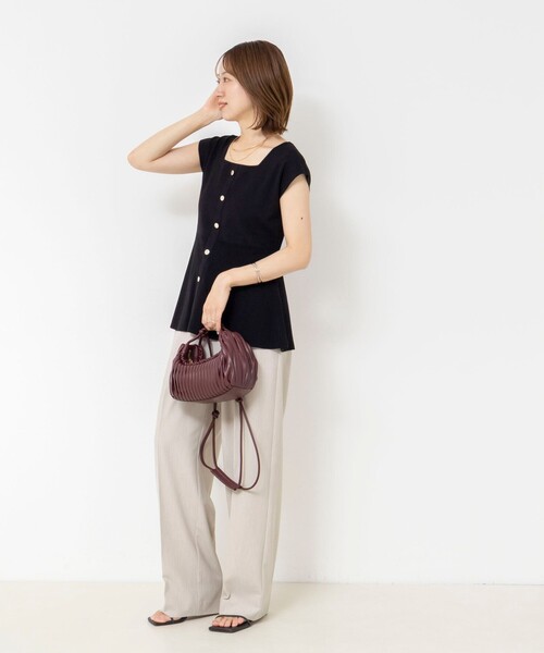 NOLLEY’S Sophi（ノーリーズソフィ）の「《セットアップ対応》ウォッシャブルペプラムプルオーバー（ニット/セーター・レディース・ブラック/カーキ・38）」の22枚目の写真