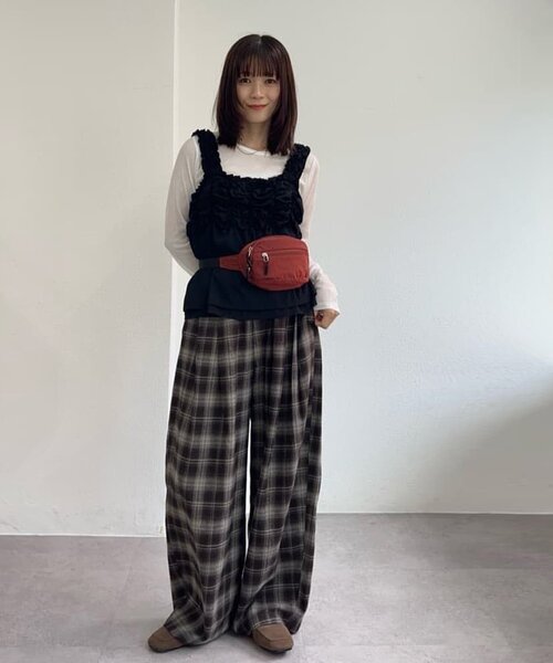 DISCOAT(ディスコート)の「【Enlude】ネルチェック柄イージーパンツ《ユニセックス》(その他パンツ・レディース・パープル/ネイビー/ブラウン/アイボリー・MEDIUM/LARGE)」の15枚目の写真