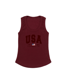 アメリカンロゴスリムフィットスリーブレス(ワイン)