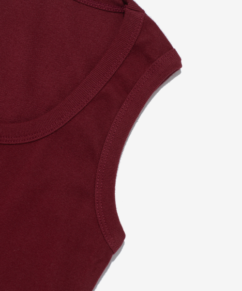 CARGOBROS FOR WOMAN(カーゴブロスフォーウィメン)の「アメリカンロゴスリムフィットスリーブレス(ワイン)(Tシャツ/カットソー・レディース・その他・FREE)」の4枚目の写真