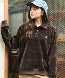 【KANGOL/カンゴール】別注 ロゴ刺繍 モールワッフルニットソー 襟付き ポロシャツ