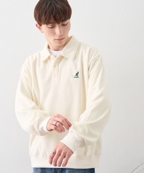 KANGOL(カンゴール)の「【KANGOL/カンゴール】別注 ロゴ刺繍 モールワッフルニットソー 襟付き ポロシャツ(ニット/セーター・メンズ・チャコールグレー/ネイビー/ブラック/ブラウン/ホワイト・M/L/XL)」の17枚目の写真