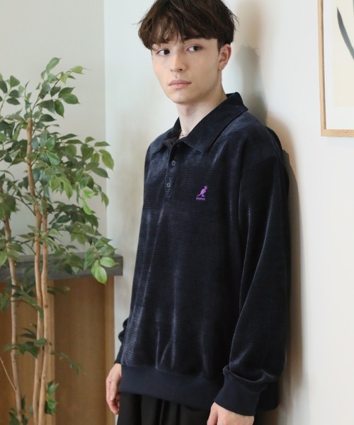 KANGOL(カンゴール)の「【KANGOL/カンゴール】別注 ロゴ刺繍 モールワッフルニットソー 襟付き ポロシャツ(ニット/セーター・メンズ・チャコールグレー/ネイビー/ブラック/ブラウン/ホワイト・M/L/XL)」の15枚目の写真