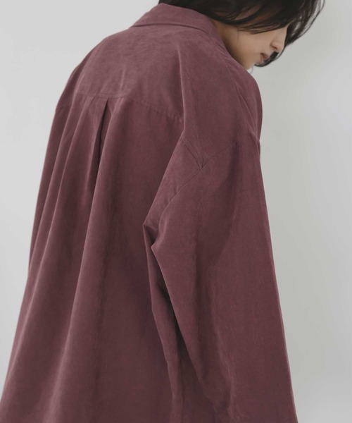 hellam(へラム)の「ピーチ起毛ビッグカフスシャツ(シャツ/ブラウス・レディース・ボルドー/アイボリー/ブラウン/チャコール・FREE)」の9枚目の写真