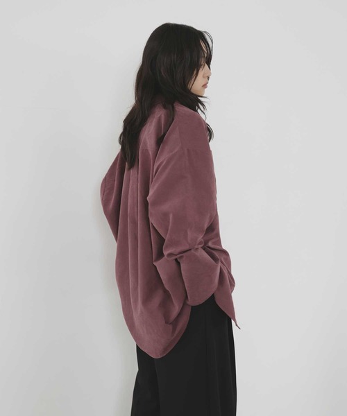 hellam(へラム)の「ピーチ起毛ビッグカフスシャツ(シャツ/ブラウス・レディース・ボルドー/アイボリー/ブラウン/チャコール・FREE)」の11枚目の写真