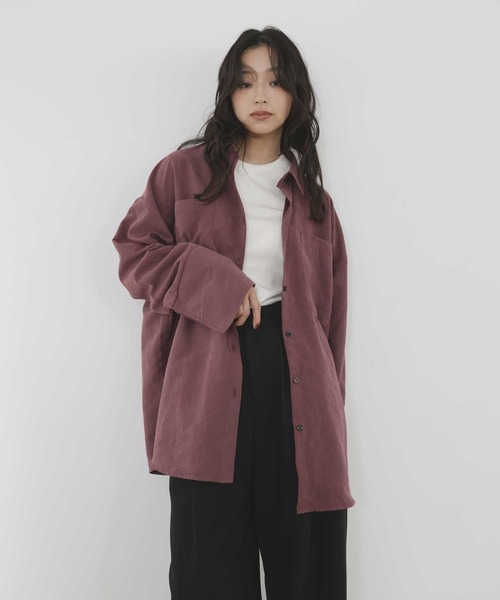 hellam(へラム)の「ピーチ起毛ビッグカフスシャツ(シャツ/ブラウス・レディース・ボルドー/アイボリー/ブラウン/チャコール・FREE)」の17枚目の写真