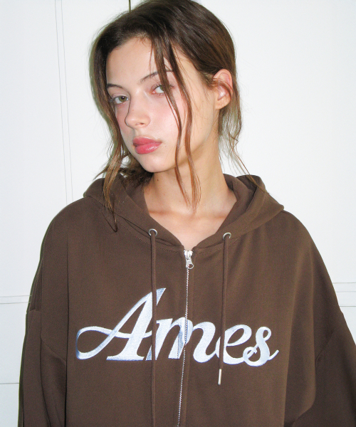 AMESWORLDWIDE(アメスワールドワイド)の「STANDARD LOGO HOODIE ZIP-UP BROWN(パーカー・レディース・その他・SMALL/MEDIUM)」の5枚目の写真