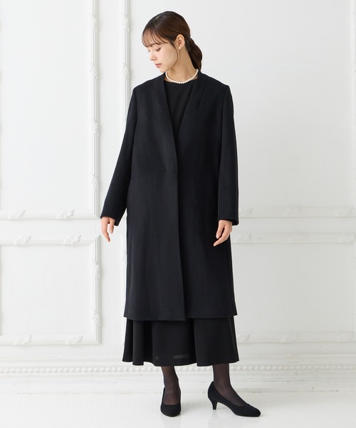 AIMER(エメ)の「ノーカラーフォーマルコート(ノーカラーコート・レディース・ブラック・SMALL/MEDIUM/LARGE/X-LARGE)」の3枚目の写真