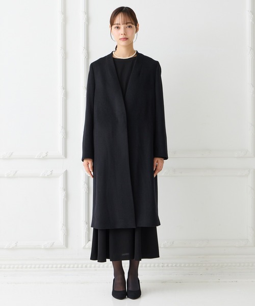 AIMER(エメ)の「ノーカラーフォーマルコート(ノーカラーコート・レディース・ブラック・SMALL/MEDIUM/LARGE/X-LARGE)」の4枚目の写真