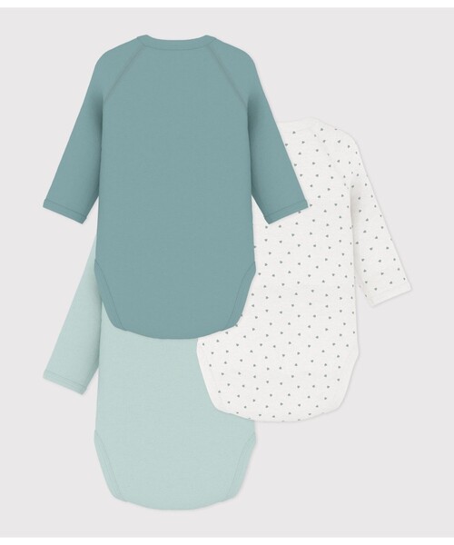 PETIT BATEAU（プチバトー）の「プリント長袖あわせボディ３枚組（肌着・キッズ・その他1・3MONTH/6MONTH/12MONTH/NewBorn）」の2枚目の写真