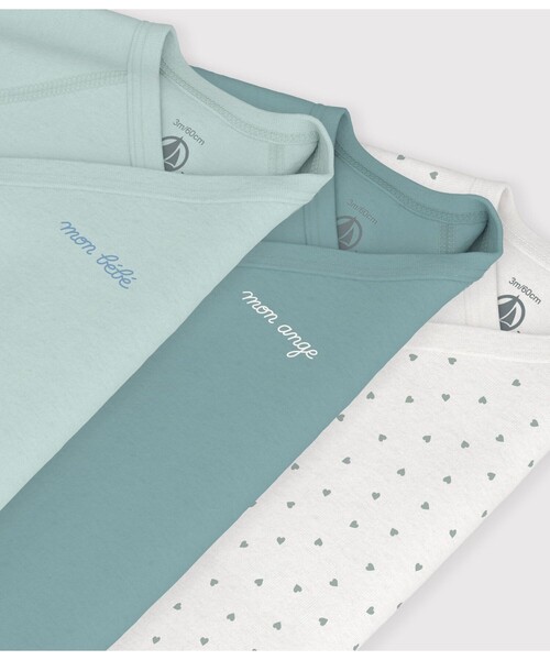 PETIT BATEAU（プチバトー）の「プリント長袖あわせボディ３枚組（肌着・キッズ・その他1・3MONTH/6MONTH/12MONTH/NewBorn）」の3枚目の写真